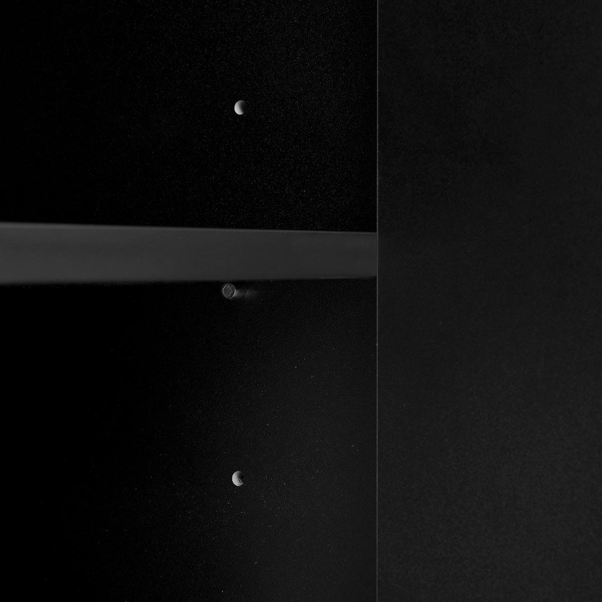 SIDEBOARD 140cm Goldgriffe 4 Türen 4 Schubladen modern - Schwarz, Holzwerkstoff (38/82/140cm) - FLIEKS
