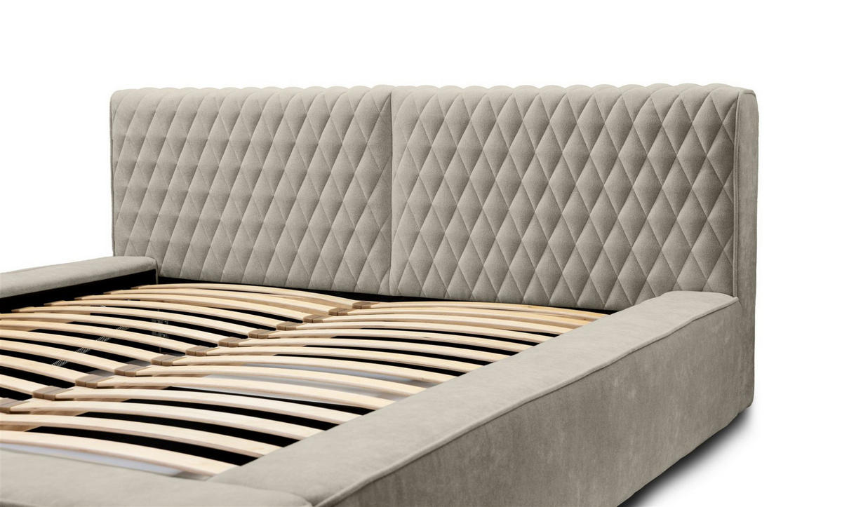 POLSTERBETT Norfolk In Ditra - Greige, Holzwerkstoff/Textil (160/200cm) - Fun Möbel
