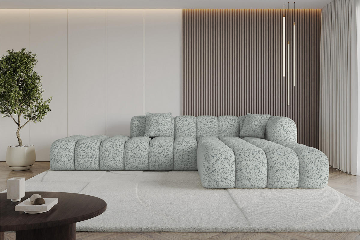 ECKSOFA Ottomane Rechts OLEA-L2 - 289x176x71 cm Grün - Waldgrün/Schwarz, Holzwerkstoff/Kunststoff (289/176cm)