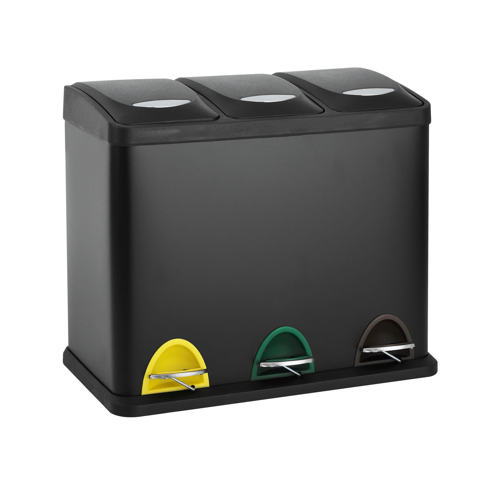 TRETMÜLLEIMER TC3X8 - Schwarz, Metall (47/38/28cm) - SVITA