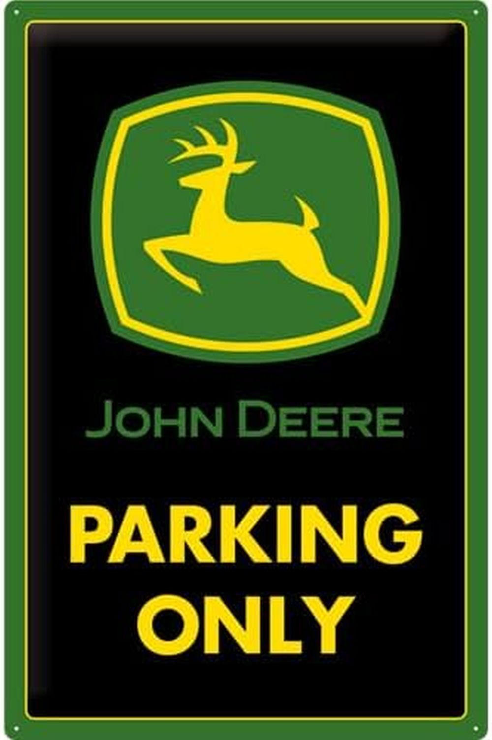 BLECHSCHILD 40/60 cm John Deere Parking Only - Multicolor, Metall (40/60/1cm) - Nostalgic-Art