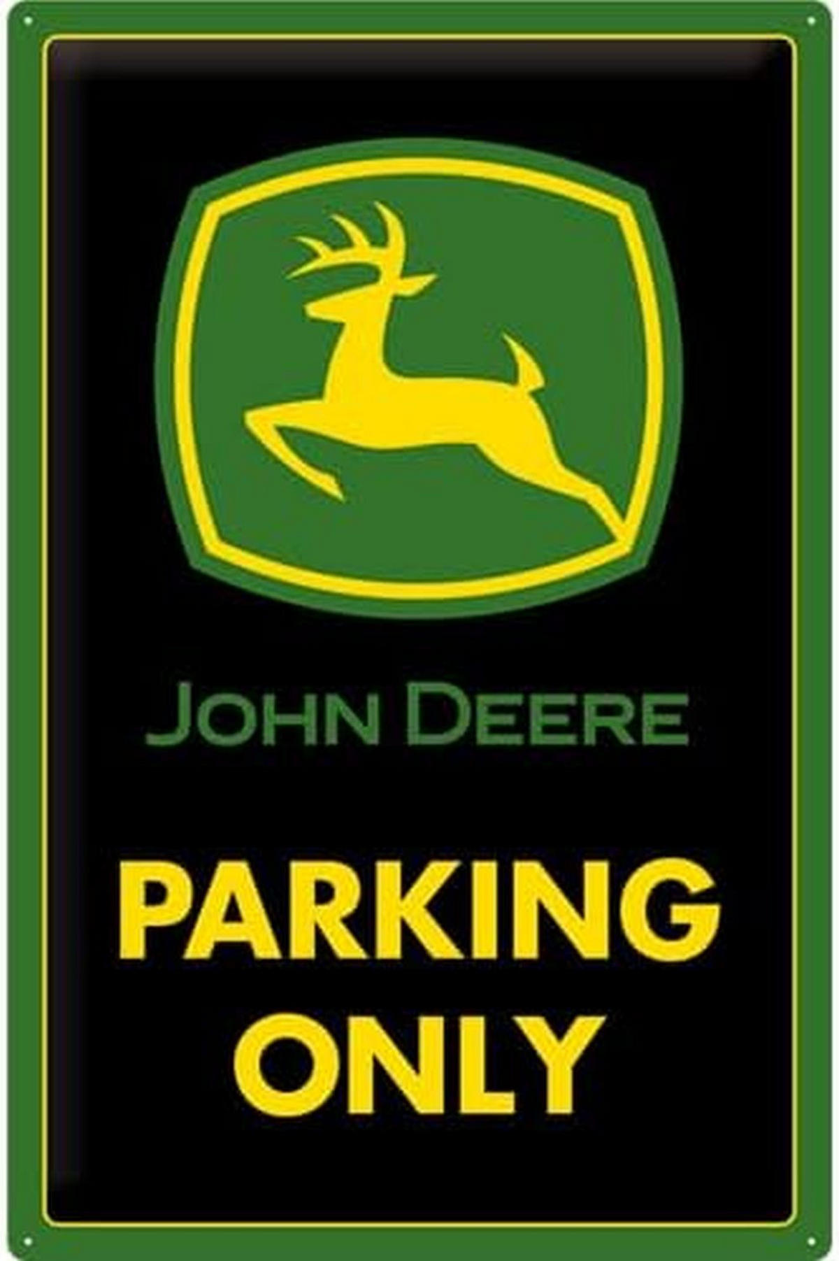 BLECHSCHILD 40/60 cm John Deere Parking Only - Multicolor, Metall (40/60/1cm) - Nostalgic-Art
