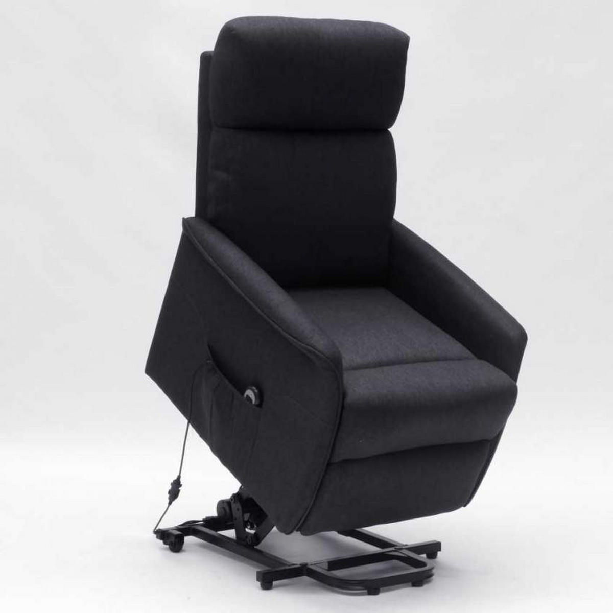 RELAXSESSEL mit Sitzlift giorgia - Schwarz - Schwarz, Textil (73/103/155cm) - Pasmara