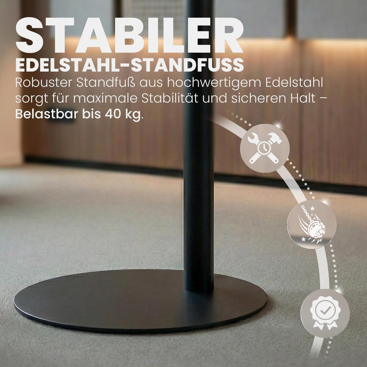 TV RACK Metall Schwarz-Matt - Schwarz, Metall (64/100/53cm) - CLP