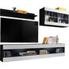 WOHNWAND 4-er Set, TIVOLI SET6 Schwarz + Weiß, Offener Raum - Schwarz/Weiß, Glas/Holzwerkstoff (240/195/35cm) - Komodee