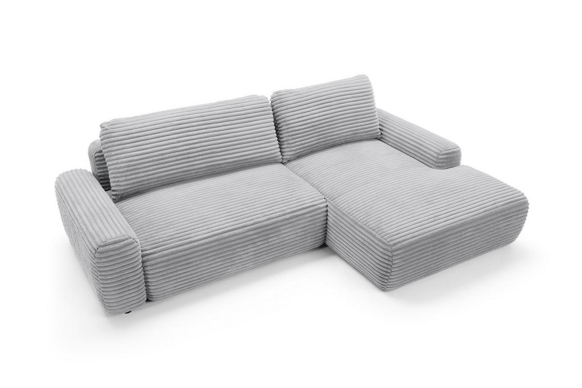 ECKSOFA Cordina Grau, mit Schlaffunktion und Bettzeugbehälter, rechte seite - Grau, Holzwerkstoff (264/162cm) - Bettso