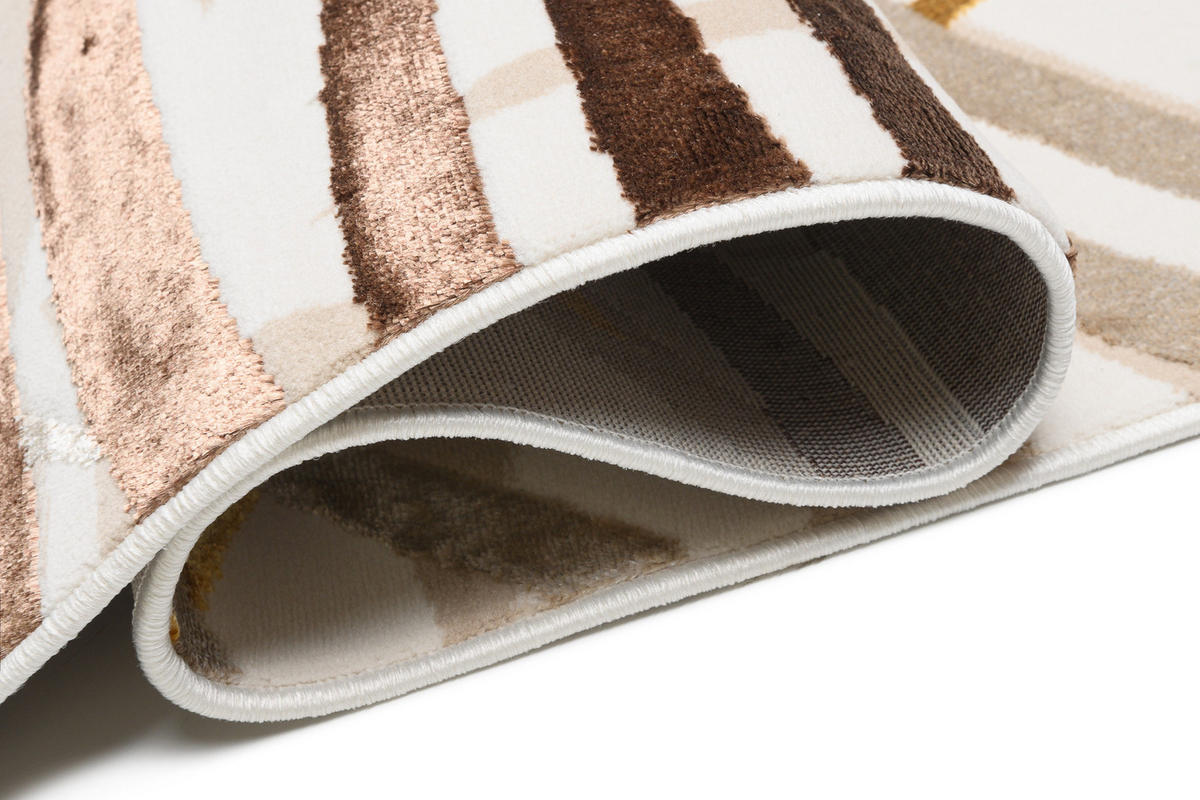 TEPPICH GOLDEN Creme Braun 200/300 cm - Creme/Braun, Kunststoff (200/300cm) - Tapiso