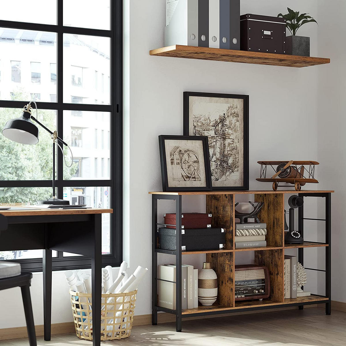 BÜCHERREGAL - Braun, Holzwerkstoff (33/80/120cm) - Hansiro