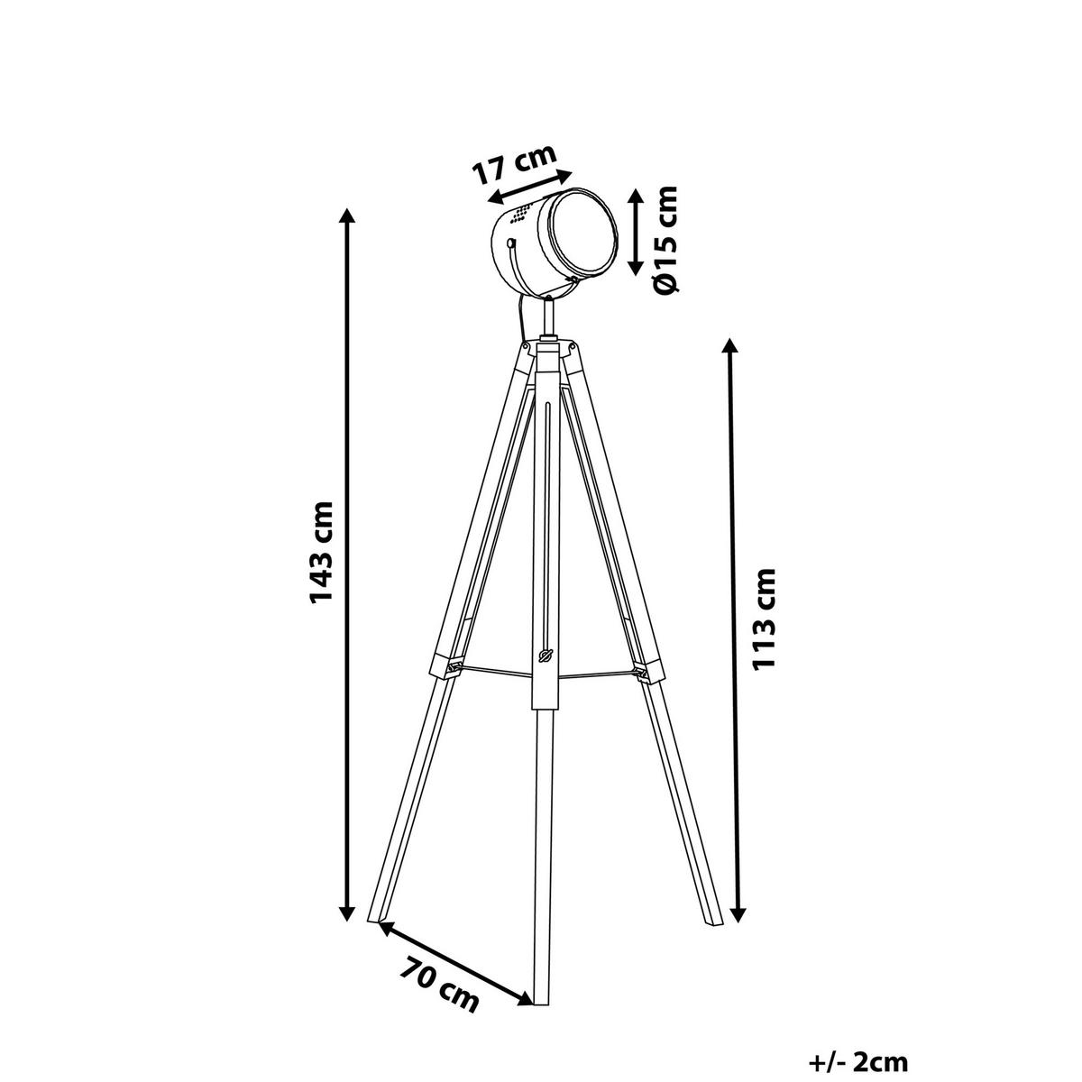 STEHLAMPE Alzette 70/70/143 cm - Weiß, Holz (70/70/143cm) - Beliani