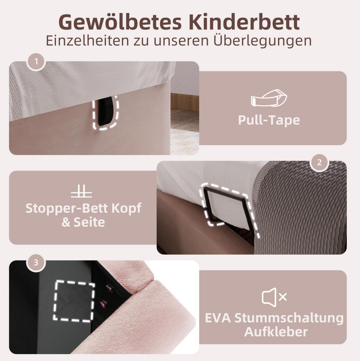 POLSTERBETT 90/200 cm Rosa aus Samt mit Bettkasten - Rosa, Textil (90/200cm) - OKMYHOME