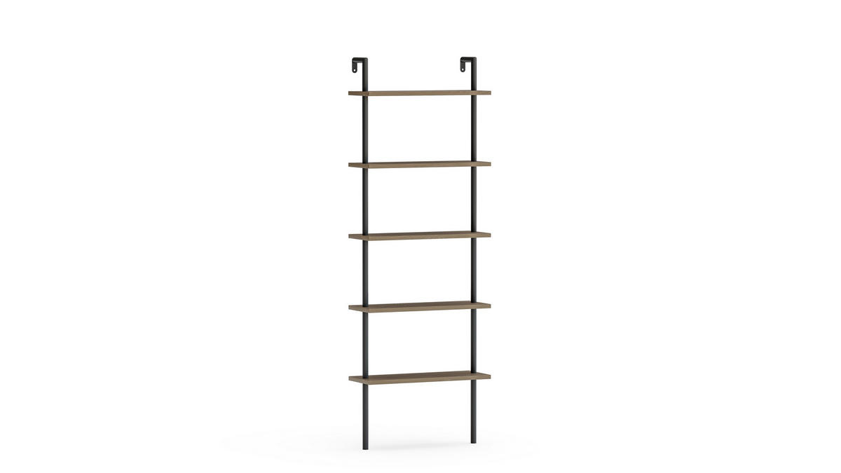 BÜCHERREGAL Paula Schwarze Oud-Eiche - Eichefarben/Schwarz, Holzwerkstoff (60/174/22cm) - Decorotika