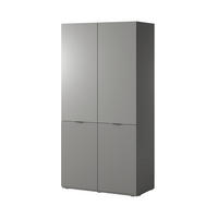 KLEIDERSCHRANK ZEN (Modular, Grau Matt, Rillenfront, 2-türig) - Schwarz/Grau, Holz/Holzwerkstoff (101/200/51cm) - Ravio