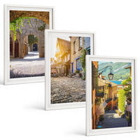 BILDER SET 3er Set - 40x60 cm Weißer Rahmen - Charmante Steinstraßen - Weiß, Kunststoff (40/60cm) - TULUP
