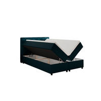 BOXBETT Diamaro 140x200 cm mit Bettkasten und Topper - Dunkeltürkis - Türkis, Holz (140/200cm) - Panda Möbel