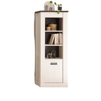 REGAL weiß Pinie, anthrazit, Landhaus, Regalschrank 51 x 146 cm - Anthrazit/Weiß, Holzwerkstoff/Metall (51/146/38cm) - Furn.Design