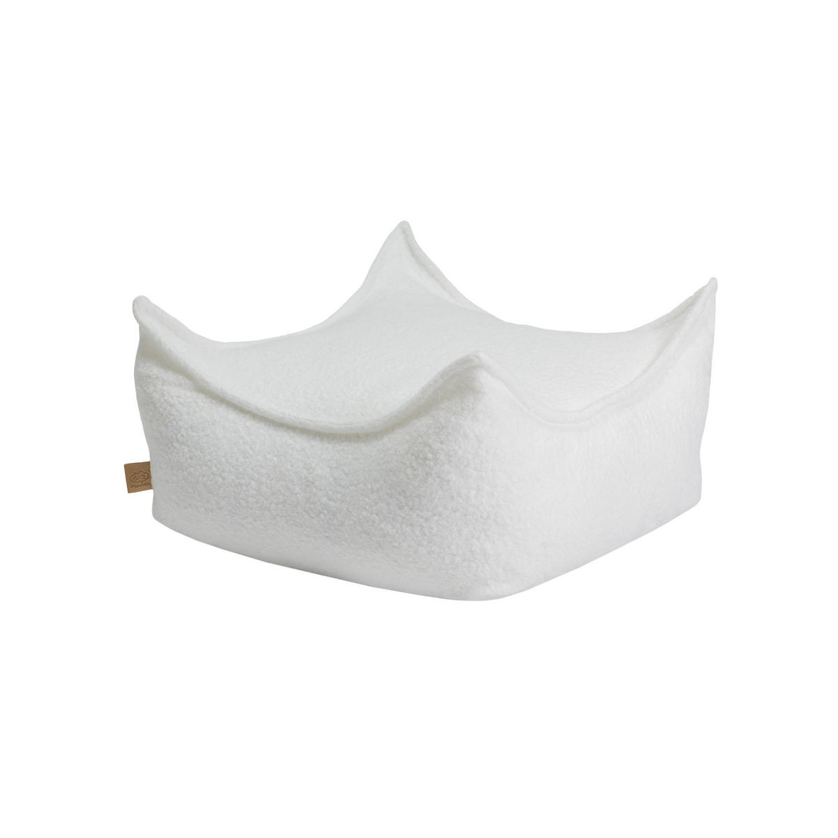 SITZPOUF für Kinder, Quadratisch, Boucle, Weiß - Weiß, Textil (60/35/60cm) - MeowBaby
