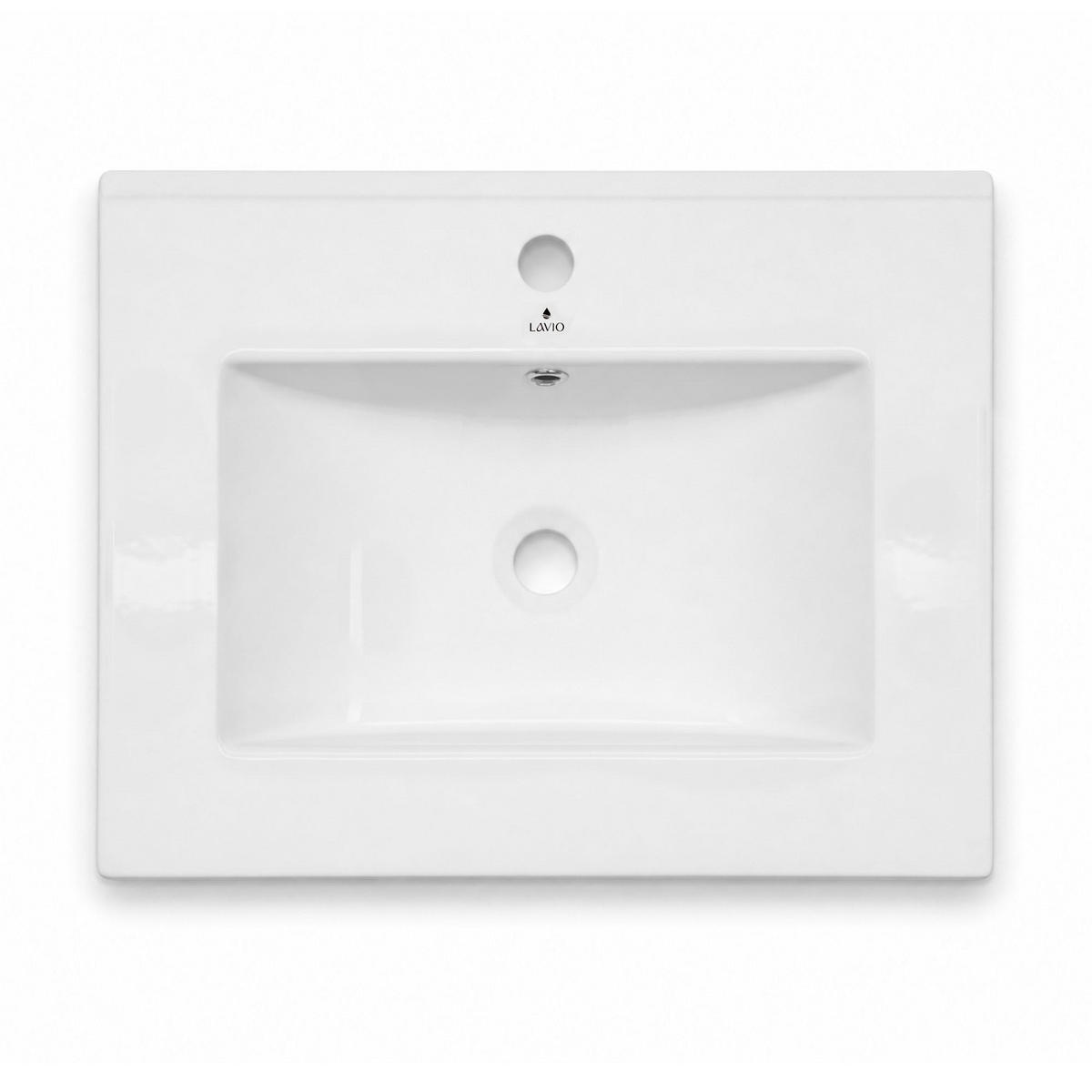 AUFSATZWASCHBECKEN NORDIS 61 cm Weiß - Weiß, Keramik (61/17/46.5cm) - Akord