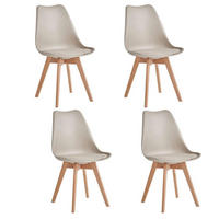 ESSZIMMERSTUHL 4er-Set Khaki mit Buchenbeinen - Olivgrün, Kunststoff (40/83/40cm)