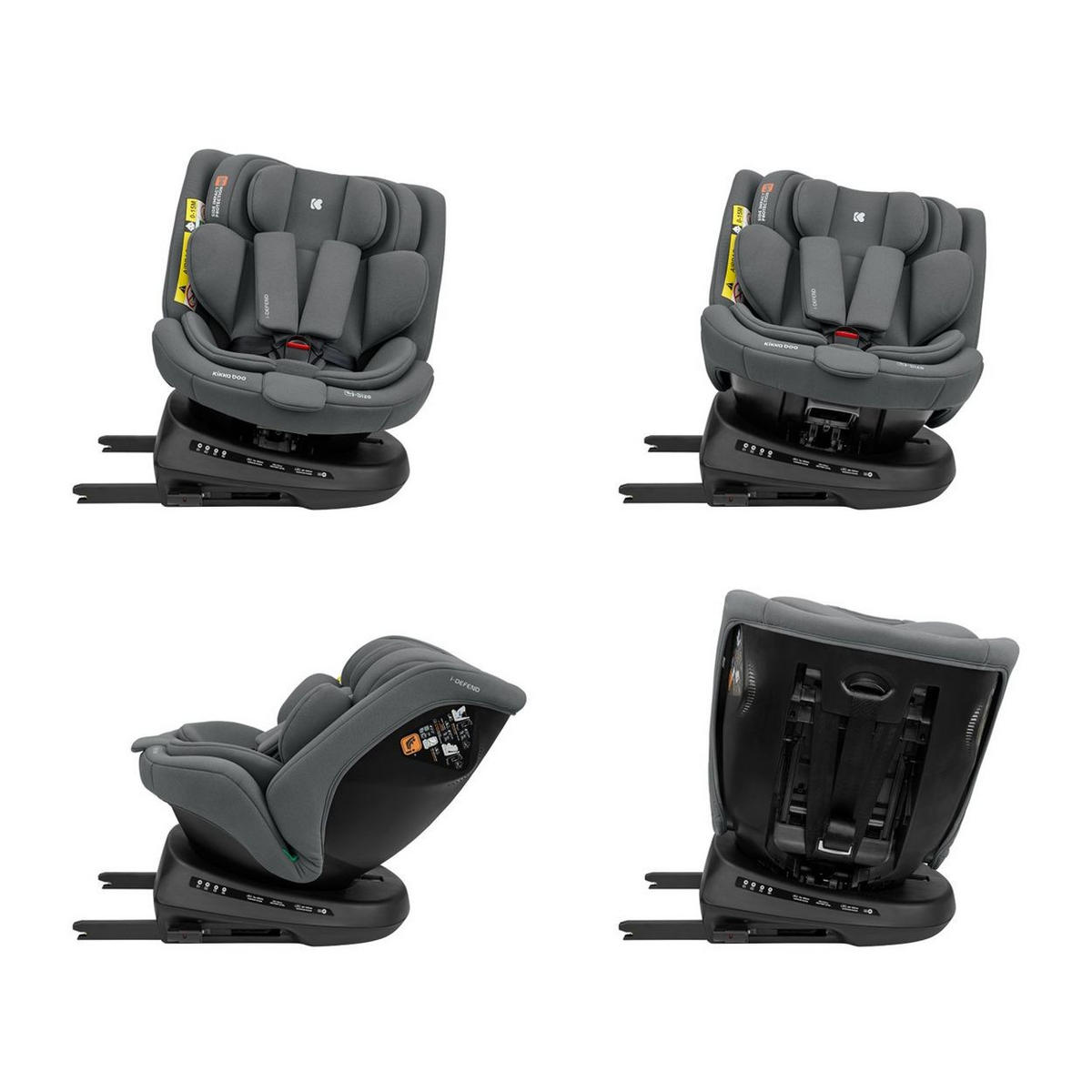 KINDERSITZ i-Defend i-Size grau (40-150cm) Isofix, 360 Grad Drehung, SPS - Grau, Kunststoff (44/56/48cm) - Kikka boo