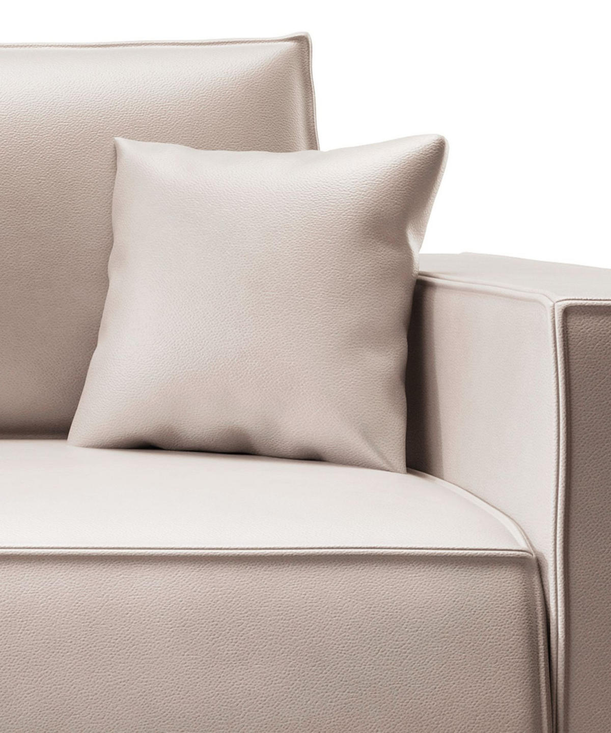 3-SITZER SCHLAFSOFA Farese Cuero Beige, Kunstleder - Creme/Schwarz, Kunststoff/Textil (257/86/102cm) - Selsey