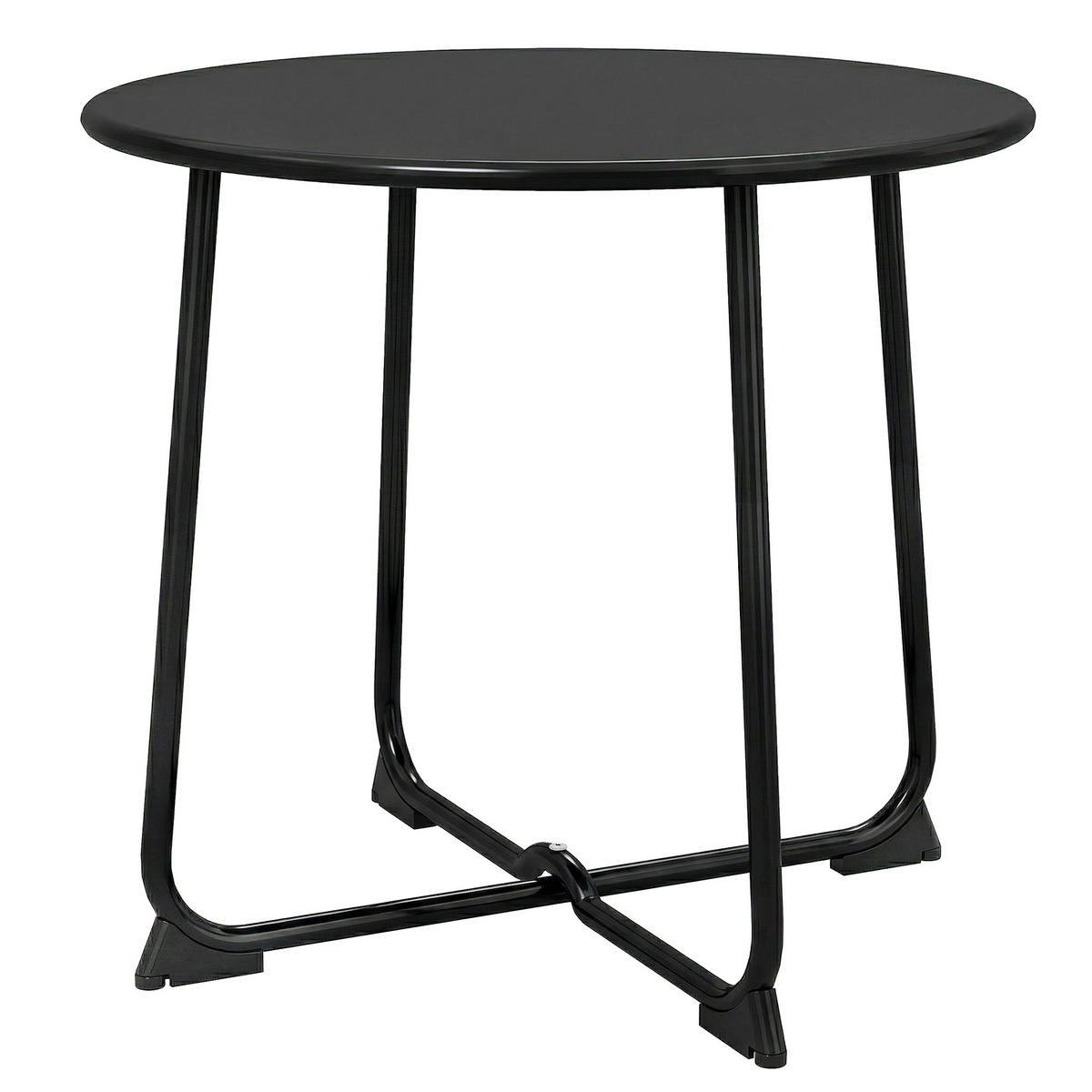 BALKONSET 3-teilig DE-14190 klappbar, Lattenrost, doppelter Rostschutz Creme - Schwarz, Metall - ComfortXL
