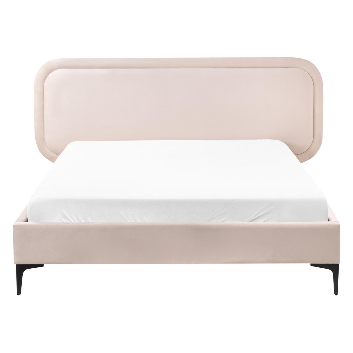 BETT mit Lattenrost 140/200 cm Samtstoff Hellbeige Suzette - Beige, Textil (140/200cm) - Beliani