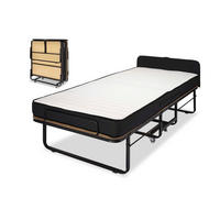 GÄSTEBETT GB100 - 90x200 cm mit Federkern Matratze - Schwarz, Metall (90/200cm) - BED BOX
