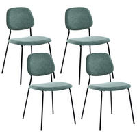 ESSZIMMERSTUHL 4er-Set Stoff Grün Riley - Grün, Textil (48/83/52cm) - Beliani