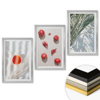 WANDBILDER 3er Set - 40x60 cm Silberner Rahmen - Feiertagspalmenfrüchte - Silberfarben, Kunststoff (40/60cm) - ArtPrintCave