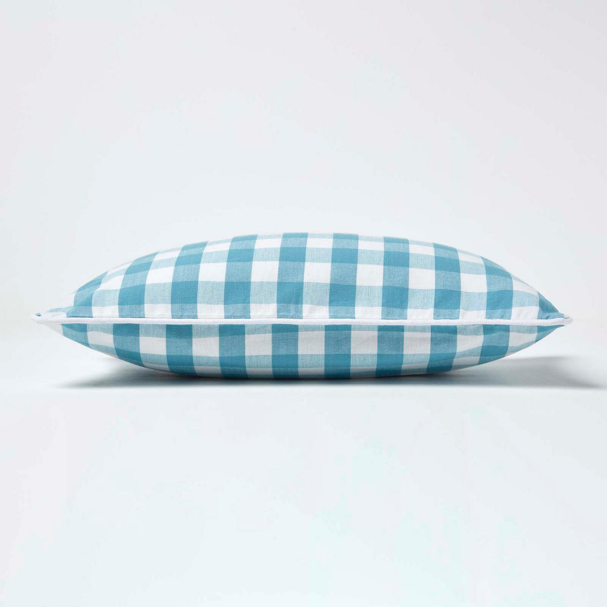 KISSENHÜLLE Karo-Muster 30/50 cm, 100% Baumwolle - Blau, Textil (30/50cm) - Homescapes