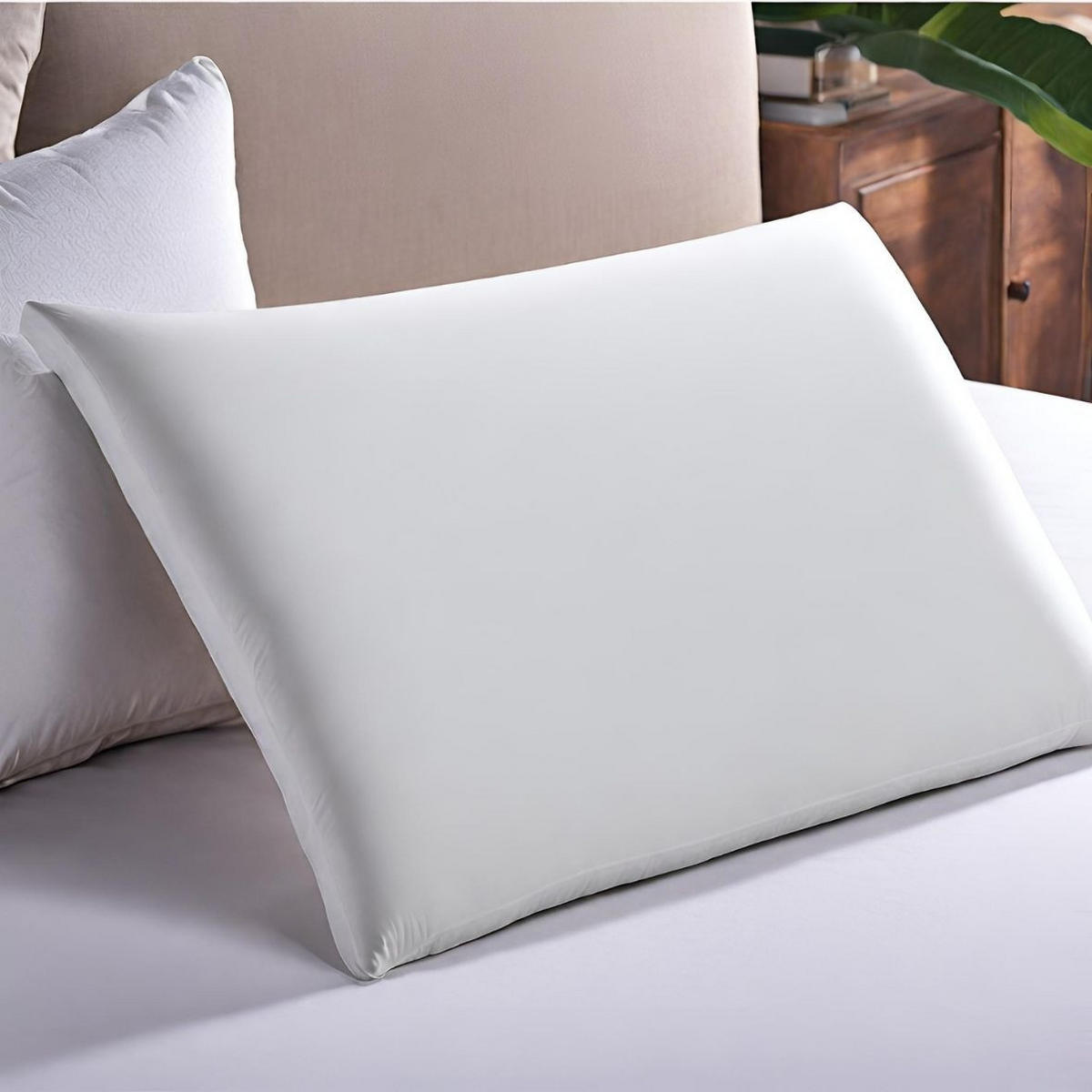 KISSENBEZUG AUS SATIN, EXTRA FLACH L 58/38 CM - Weiß, Textil (38/58cm) - INPHYSIO