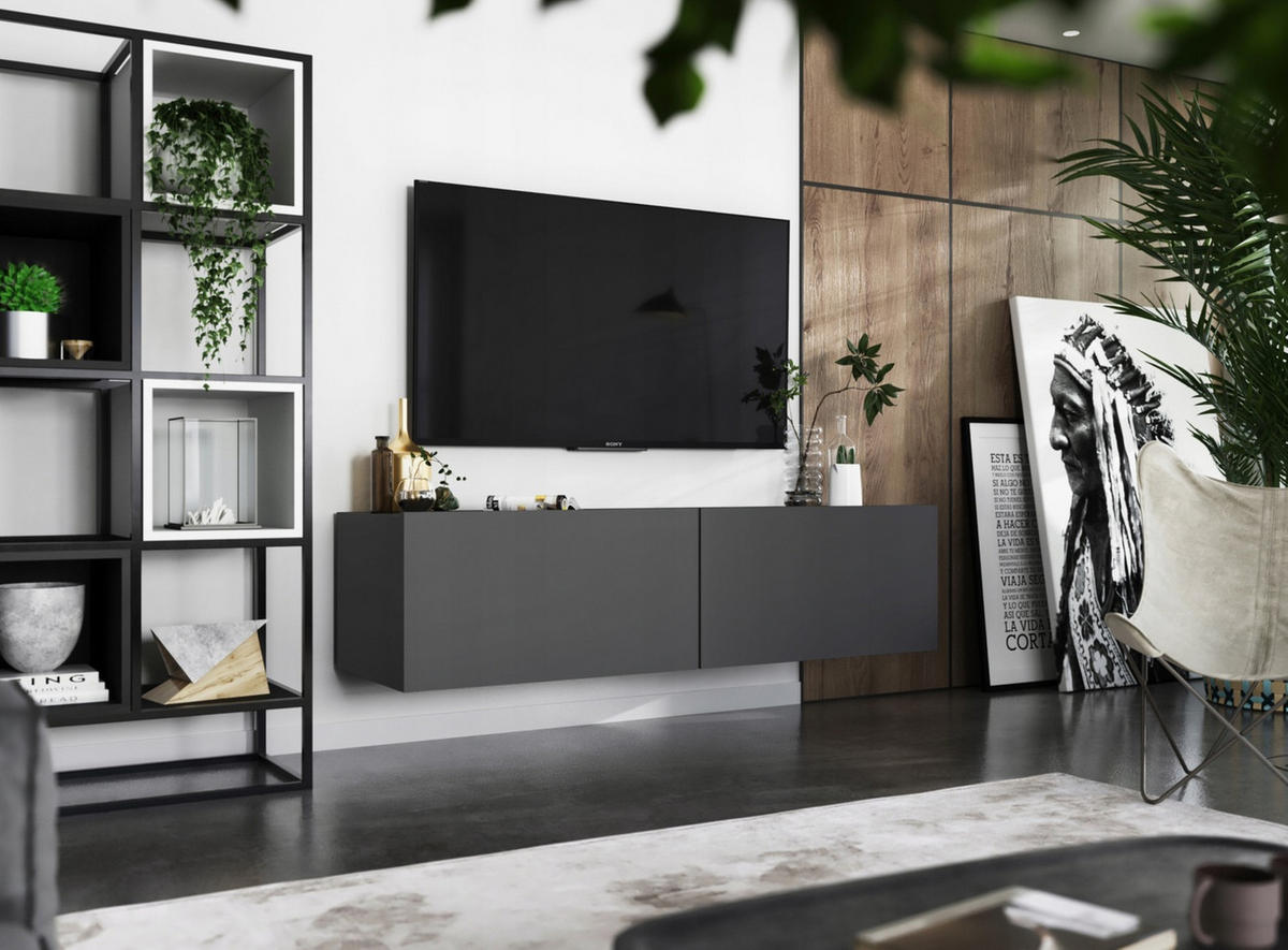 TV-SCHRANK Enjoy Graphit matt 120 cm - Grau, Holzwerkstoff (120/30/35cm) - Meble Lindner