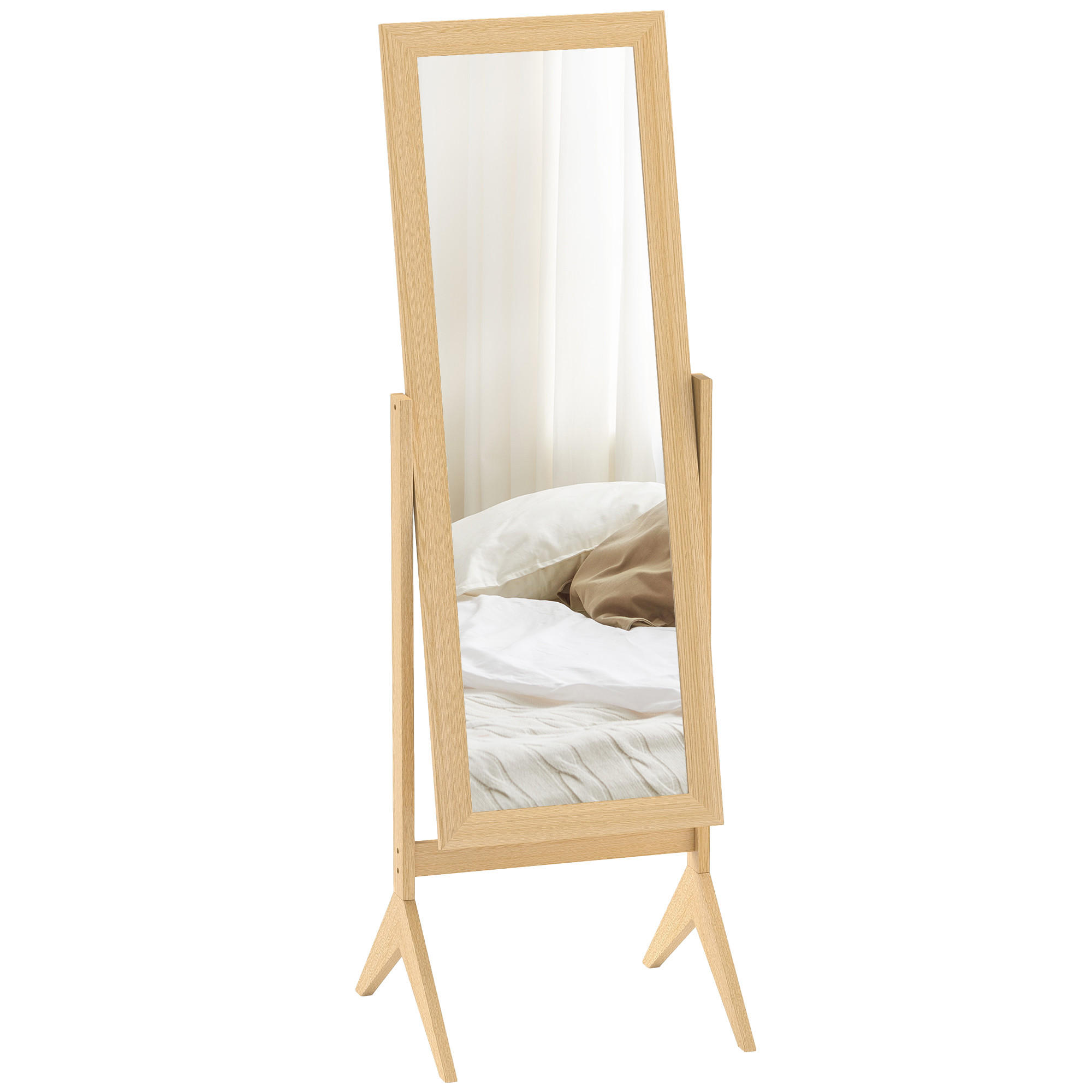 STANDSPIEGEL DE-17940 verstellbarer Neigungswinkel Eiche - Eichefarben, Holzwerkstoff (47/148/46cm) - ComfortXL