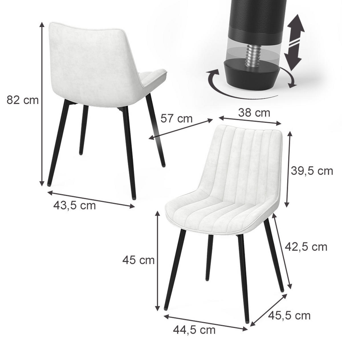 ESSZIMMERSTUHL Ravlo, Beige/Schwarz, 51 x 57 cm 4er Set - Beige/Schwarz, Textil (51/82/57cm) - Vicco