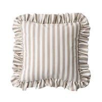 KISSENHÜLLE Charlotte 45x45 cm mit Rüsche - Beige, Textil (45/1cm) - Dekoria