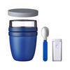 LUNCHPOT MIT SNACK-DECKEL UND KLAPPLÖFFEL Ellipse Vivid Blue 500 (+ 200 ml) - Dunkelblau, Kunststoff (10.7/16.9/10.7cm) - Mepal