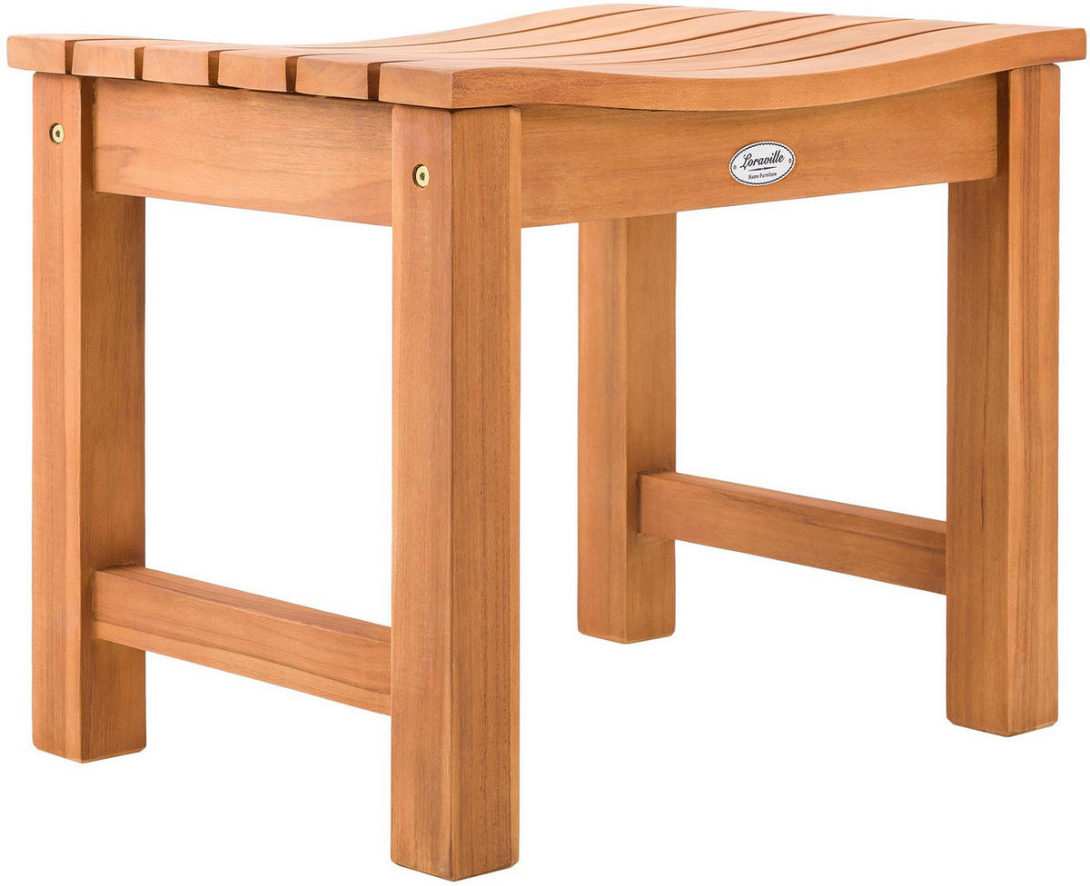 HOCKER Holz Teak - Teakfarben, Holz (51/43/39cm) - CLP