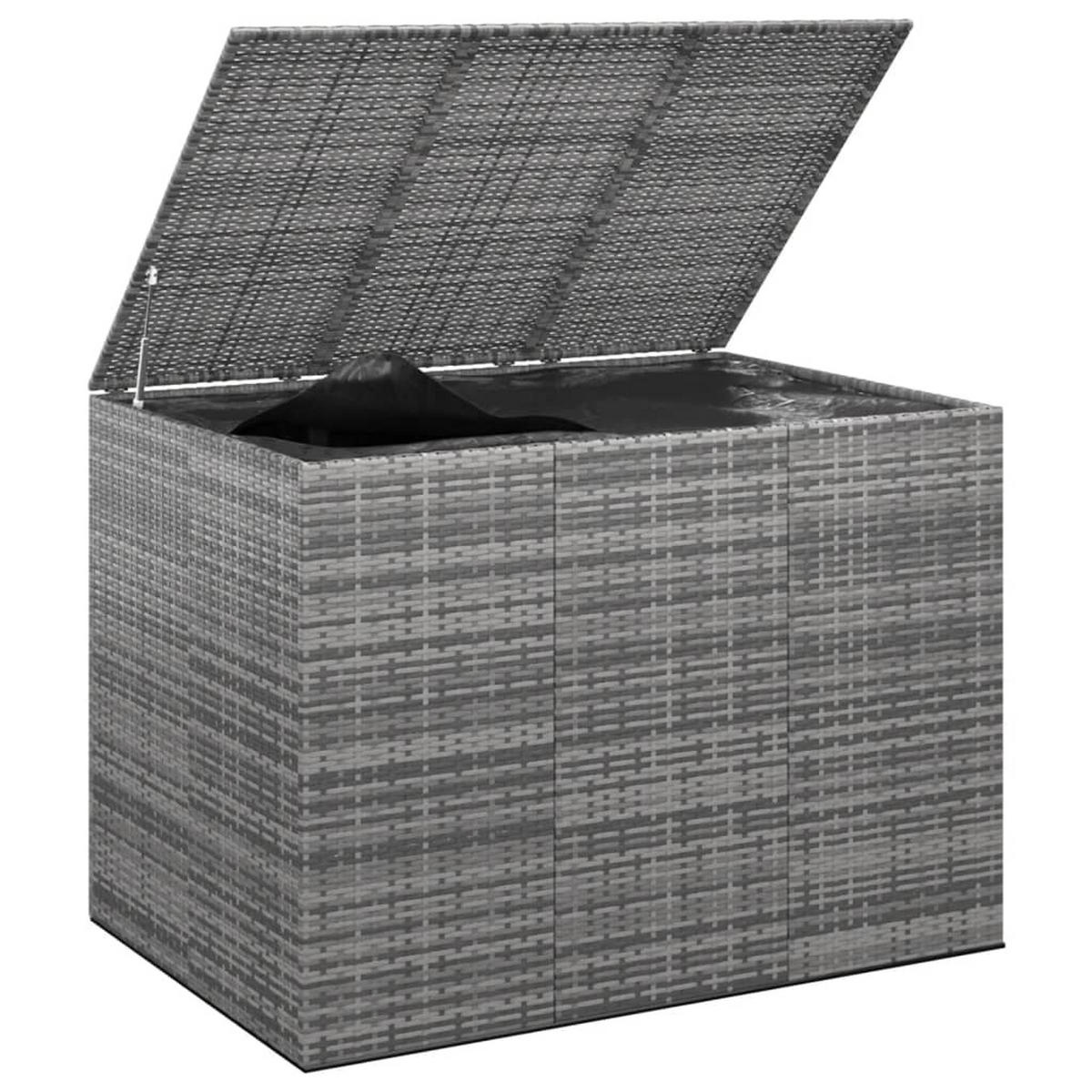GARTEN-KISSENBOX PE Rattan 145x100x103 cm Grau - Grau, Kunststoff (145/103/100cm) - furnicato