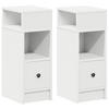 NACHTTISCH 2-teilig mit Schublade 25/31/66 cm in Weiß - Weiß, Holz (25/66/31cm) - vidaXL