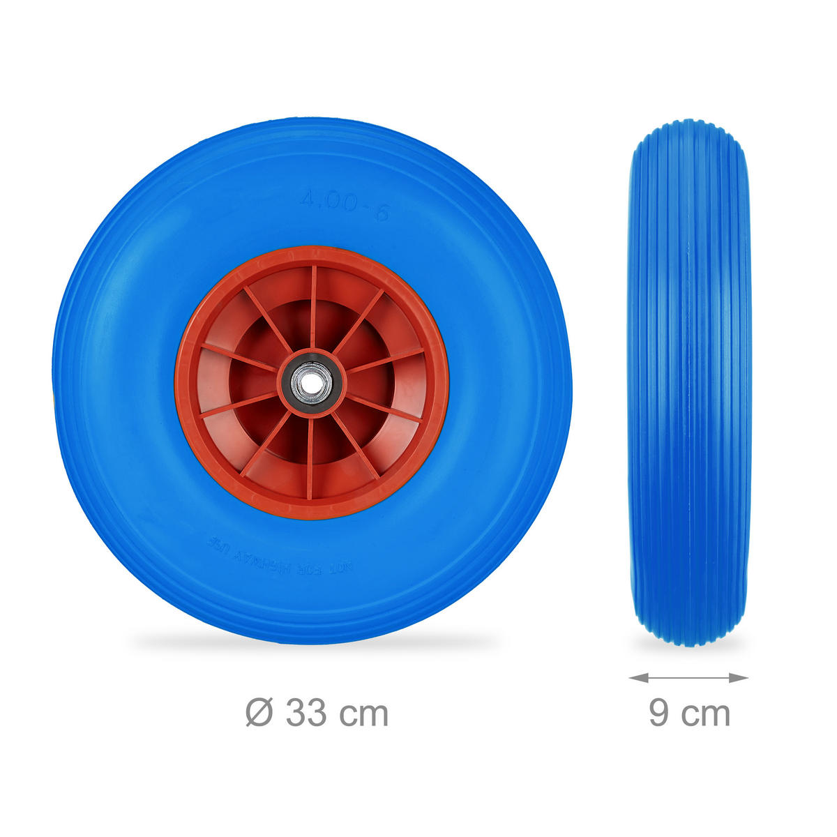 SCHUBKARRENRAD - Multicolor, Kunststoff/Metall (33/33/9cm) - Relaxdays
