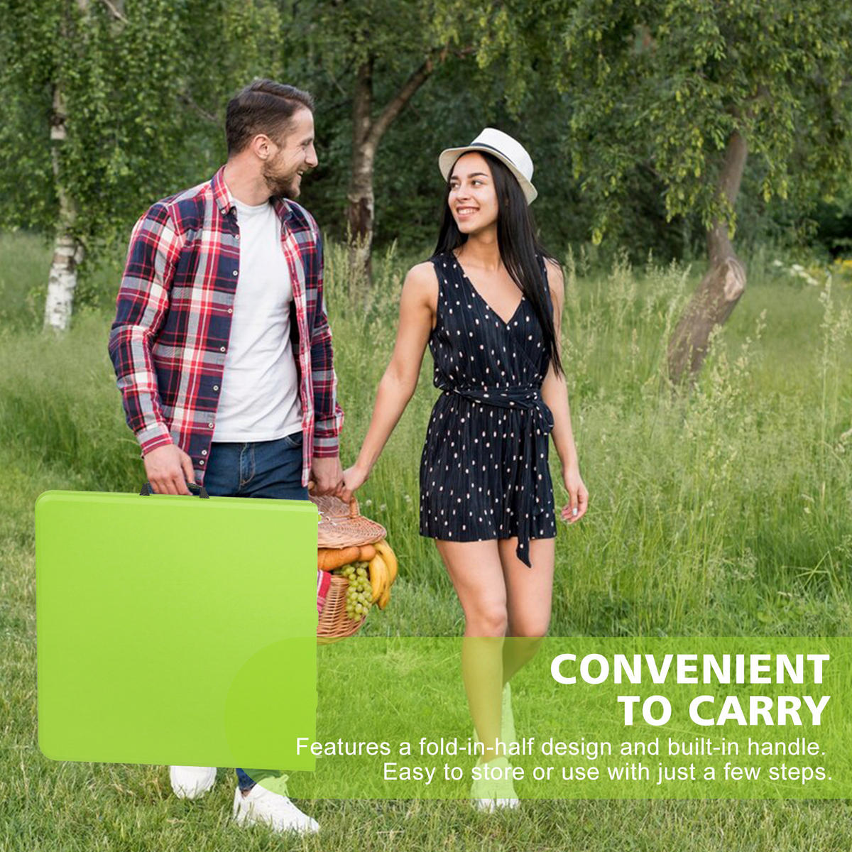 TISCH Faltbar Grün - Grün, Kunststoff (125/61/74cm) - ComfortXL