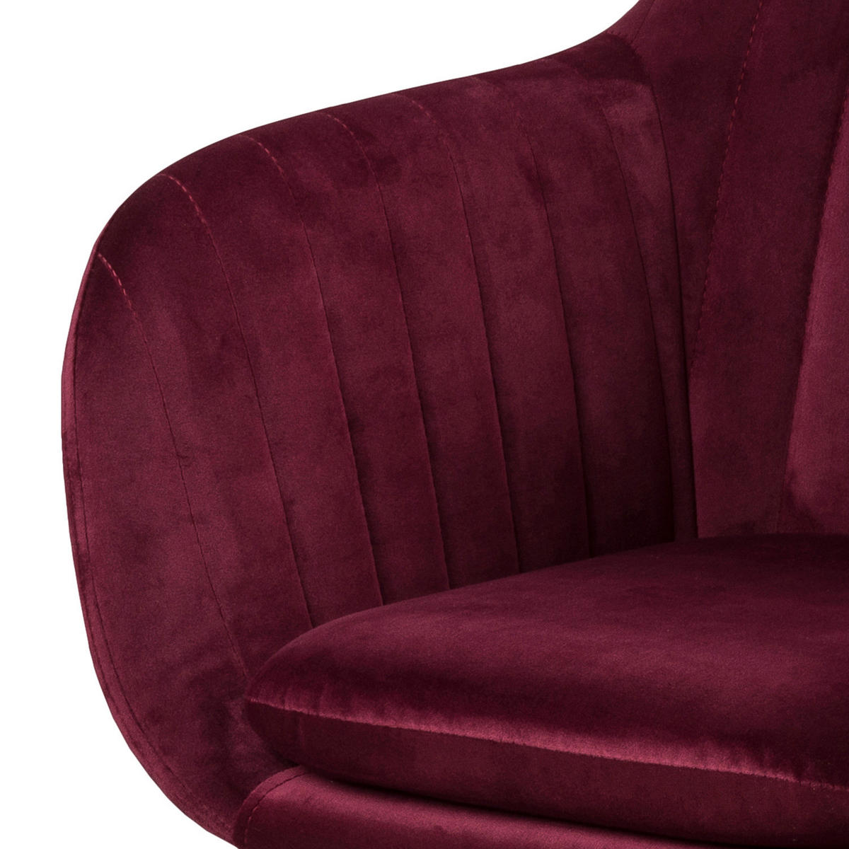 ARMLEHNENSTUHL - Textil / Massivholz - Eichefarben/Bordeaux, Eichenholz/Holz (57/83/61cm) - home24