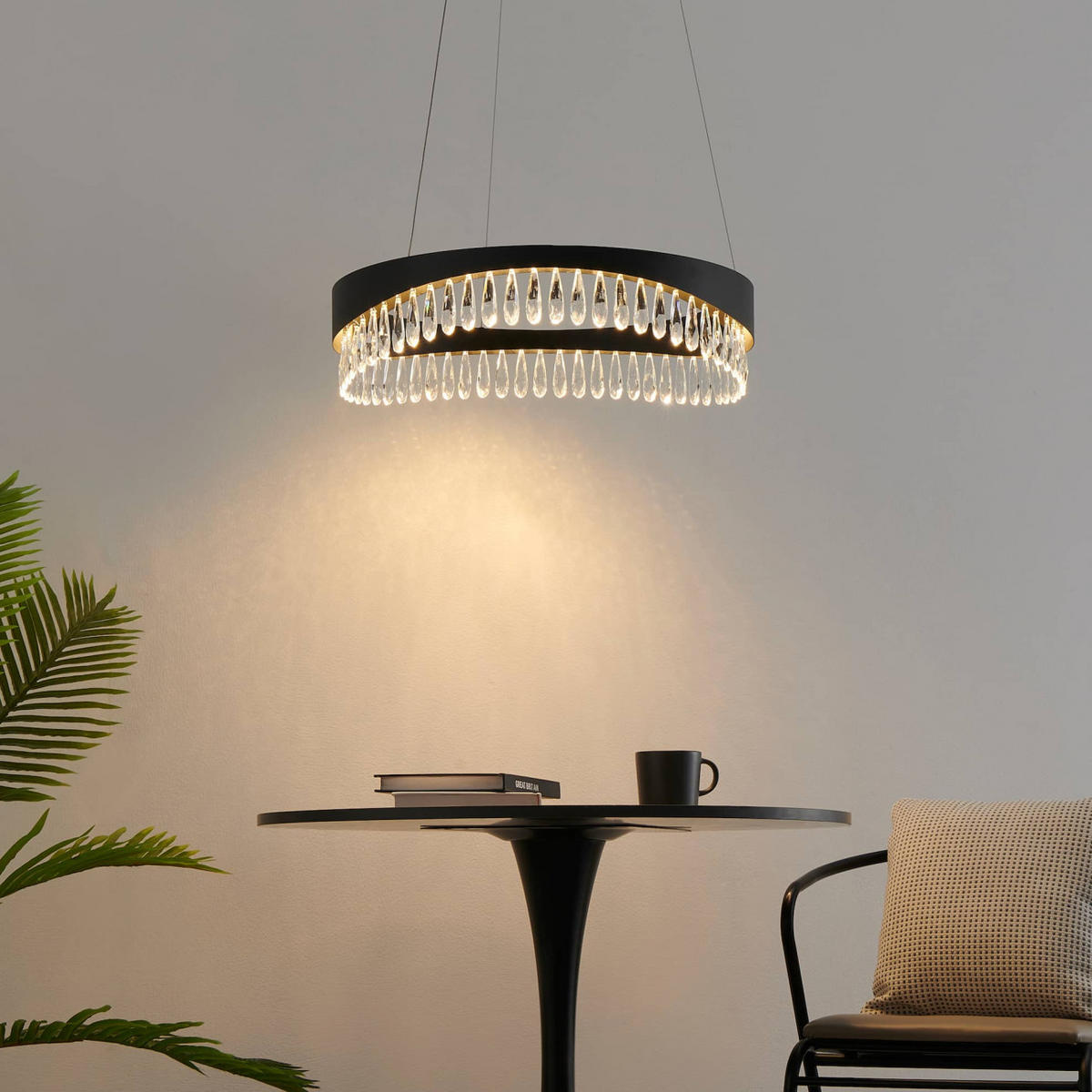 HÄNGELEUCHTE Capilano, Schwarz, 60cm - Schwarz, Glas (60/60/16cm) - KOSILUM