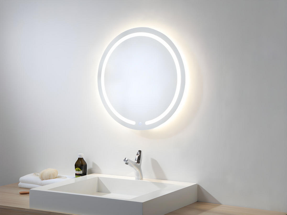 SPIEGEL mit LED-Beleuchtung - D. 60 cm - NEREA - Transparent, Glas (3.5/60/60cm) - Vente-Unique