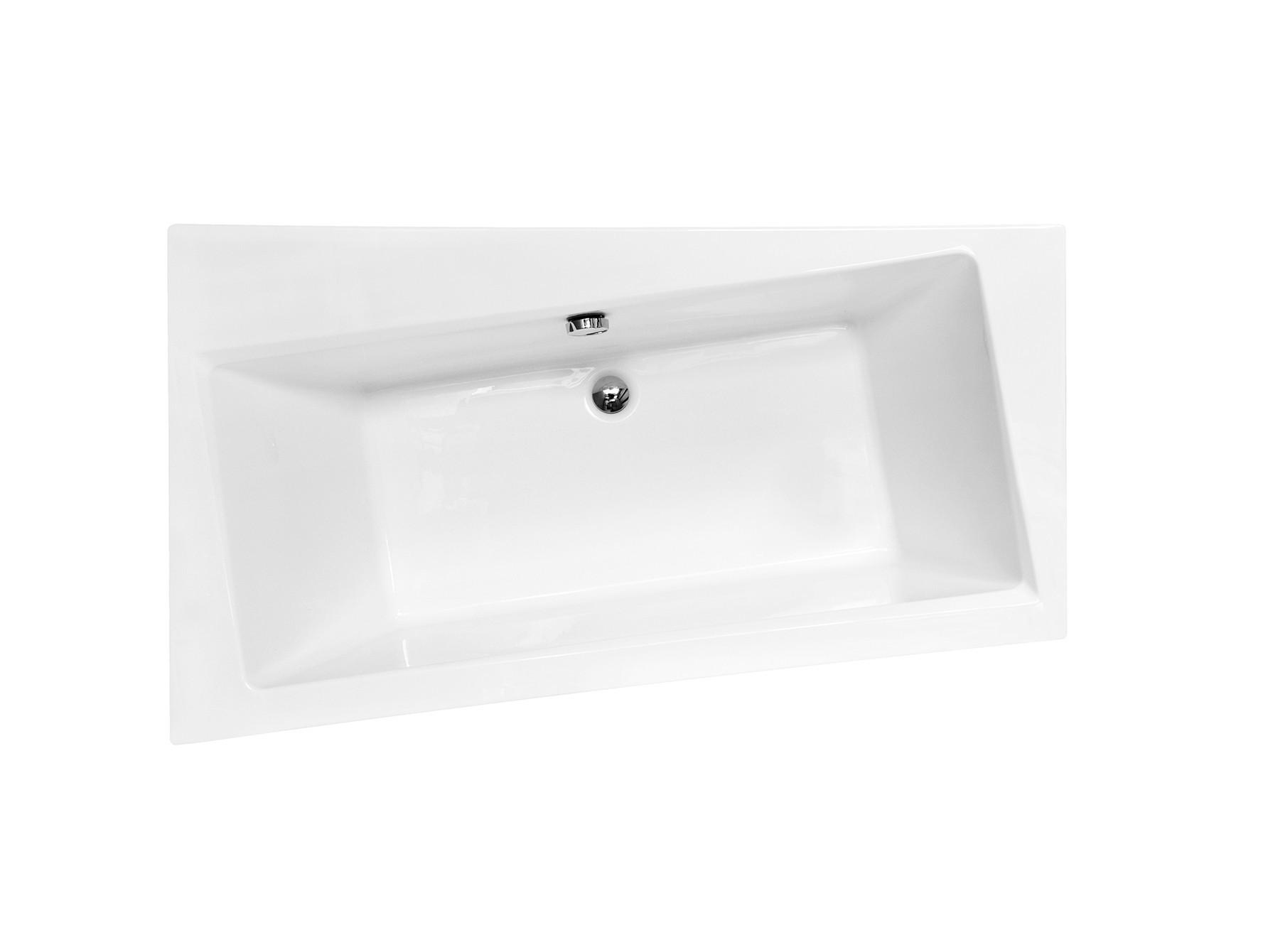 BADEWANNE Eckwanne INFINITY 160/100 Links mit Schürze Ablauf Füße - Weiß, Kunststoff (100/55.5/160cm) - bad land