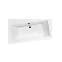 BADEWANNE Eckwanne INFINITY 160/100 Links mit Schürze Ablauf Füße - Weiß, Kunststoff (100/55.5/160cm) - bad land