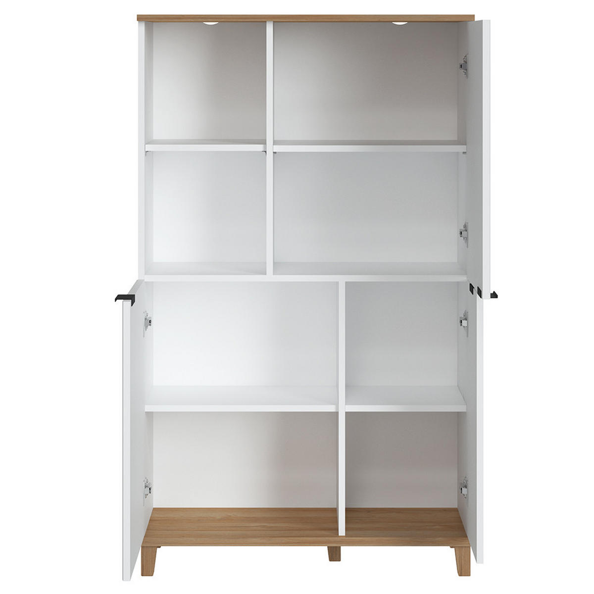 WOHNZIMMER-SET 6-TLG. Plymouth-129 - Weiß, Holzwerkstoff (724/208/68cm) - Lomado