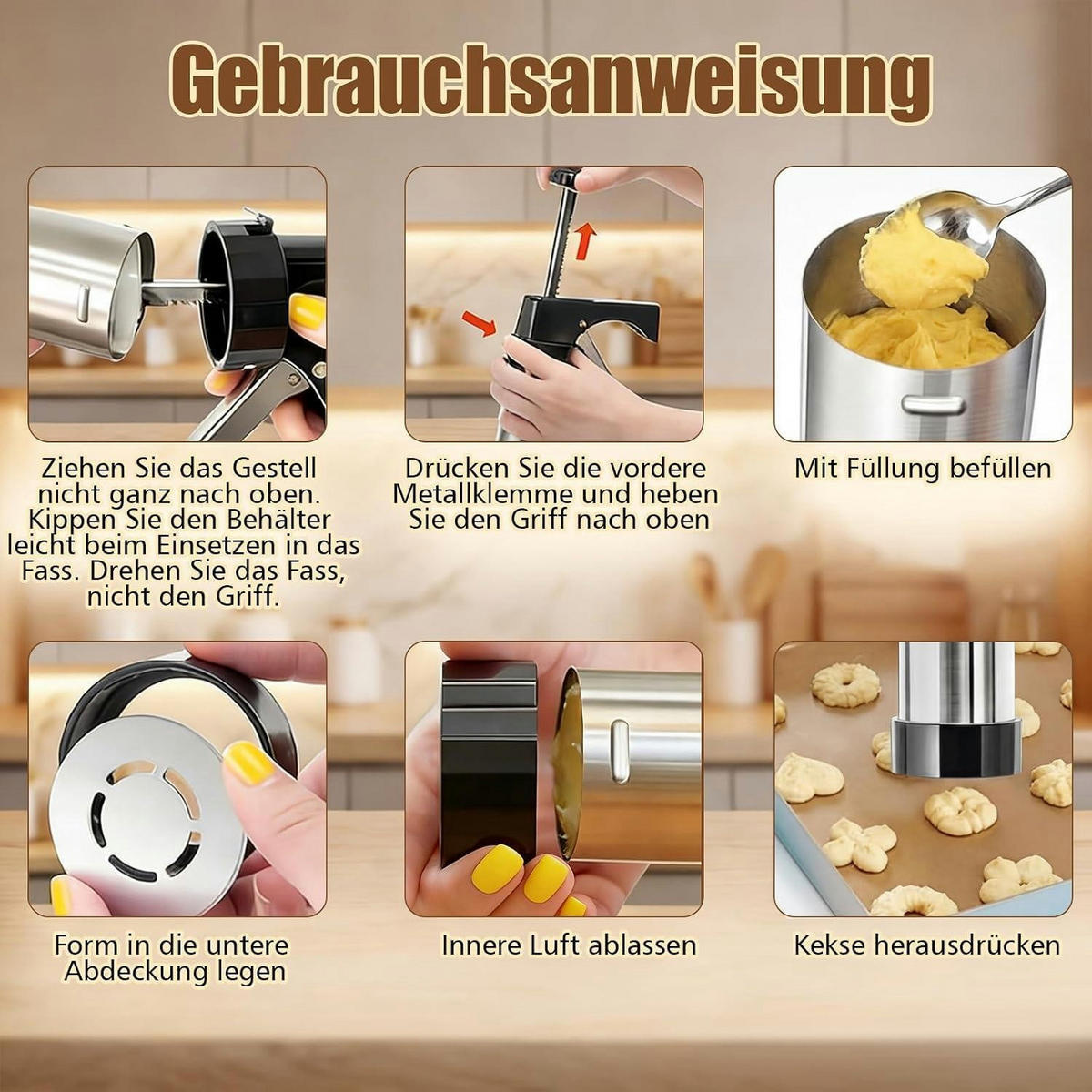 GEBÄCKPRESSE Edelstahl 24-teiliges Set - Silberfarben, Metall (15/5.6/22cm)
