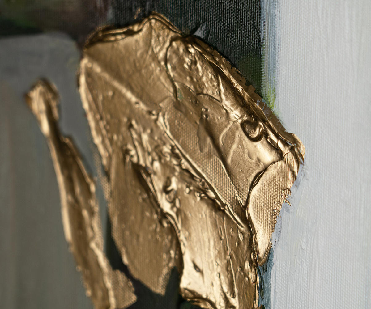 GEMÄLDE Inspiration Schattenfugenrahmen Gold 140x100 cm - Goldfarben, Holz (140/100cm) - YS-art gallery