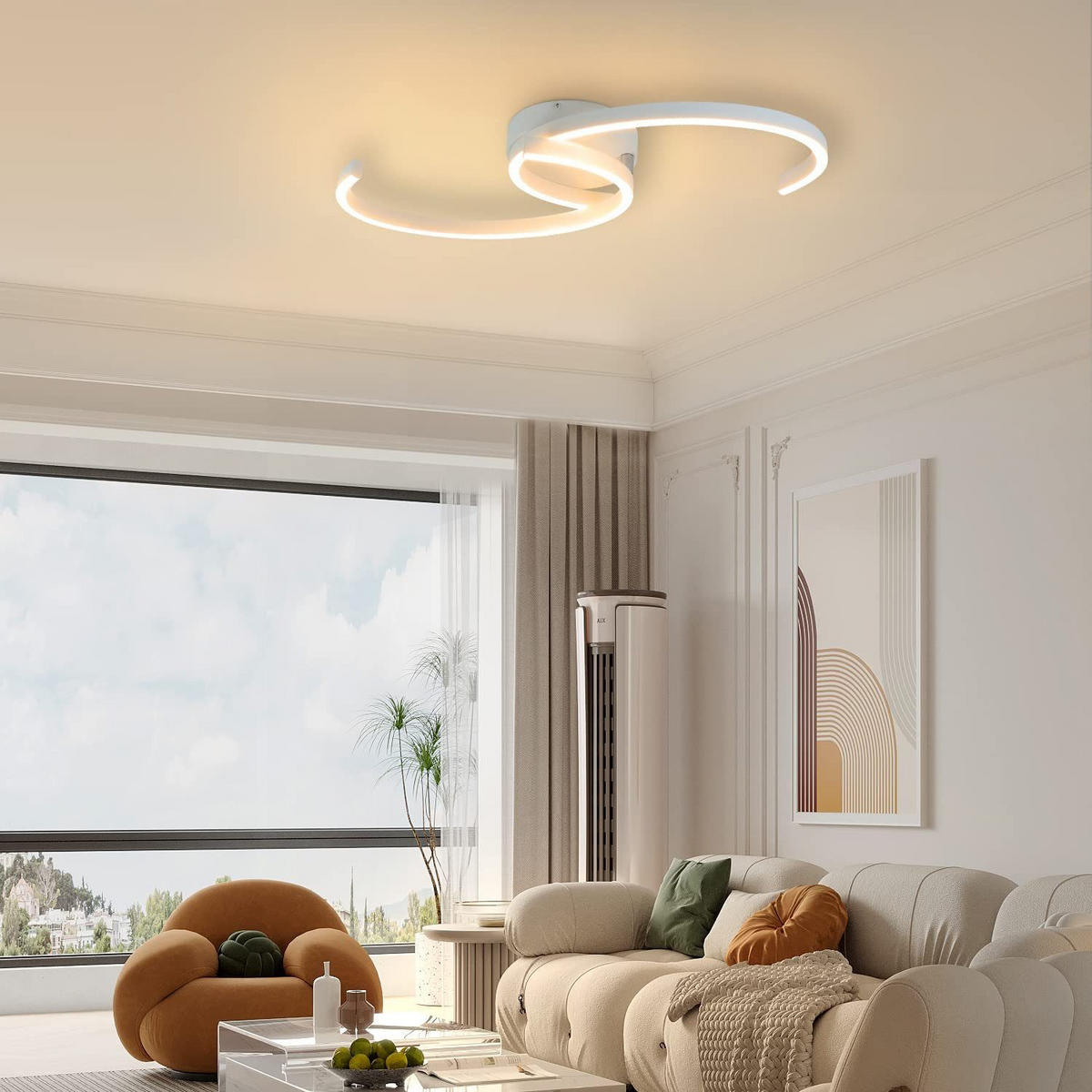 LED-DECKENLEUCHTE Oliver 60/16/9 cm - Weiß, Metall (60/16/8cm) - ZMH